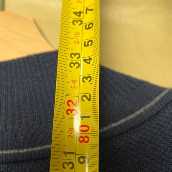 Teodor 3XL Merino Wool Quarter Zip Blue Men’s Pullover Sweater - Picture 5 of 7